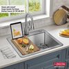 25&rdquo; Workstation Kitchen Sink Drop-In Top Mount Stainless Steel Single Bowl with WorkFlow&trade; Ledge and Accessories